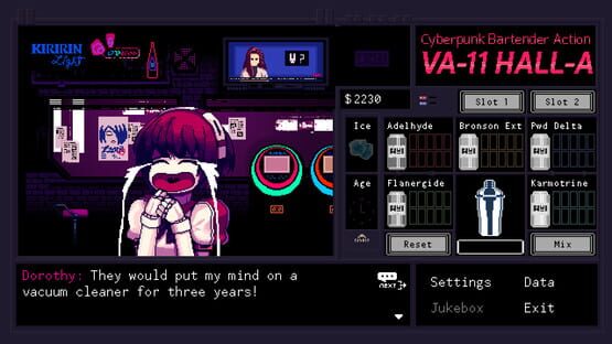 VA-11 HALL-A: Cyberpunk Bartender Action képernyőkép 5